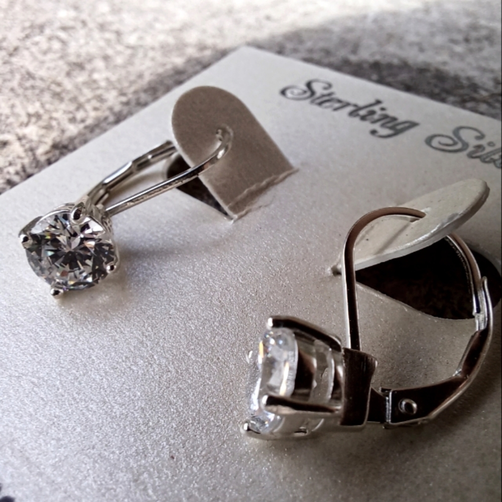 Sterling silver cubic zirconia earrings